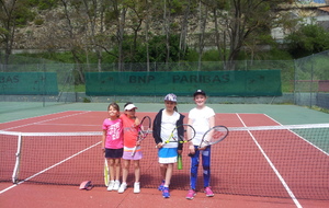 De G à D (St Bonnet) Jessica PASSUALLI, Margaux TROTOBAS, (Digne) Colleen CHALEIX et Melissa GUICHARD.